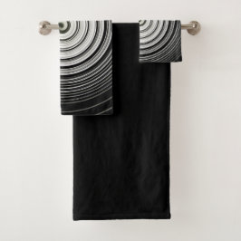 zwarte en witte spiraal bad handdoek