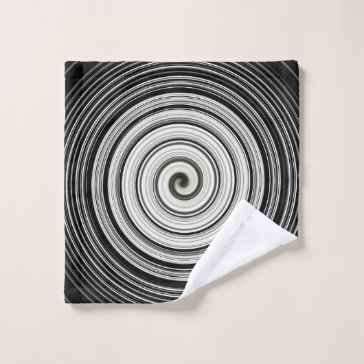 zwarte en witte spiraal bad handdoek (Wasdoekje)