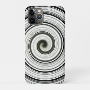 Zwarte en witte spiraal iPhone 11 pro hoesje