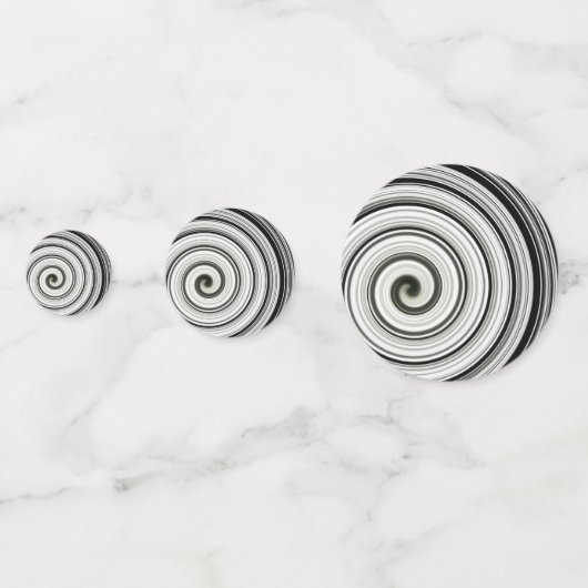 Zwarte en witte spiraal confetti (Achterkanten)
