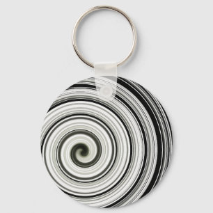 Zwarte en witte spiraal sleutelhanger
