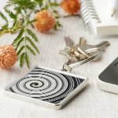 Zwarte en witte spiraal sleutelhanger (Zijkant)