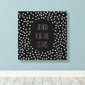 Zwarte en witte sterren canvas afdruk (Insitu (Houten vloer))