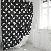 Zwarte en witte sterren douchegordijn