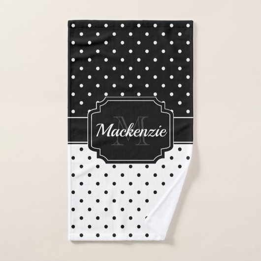Zwarte en witte Stippen Bad Handdoek (Handdoek)