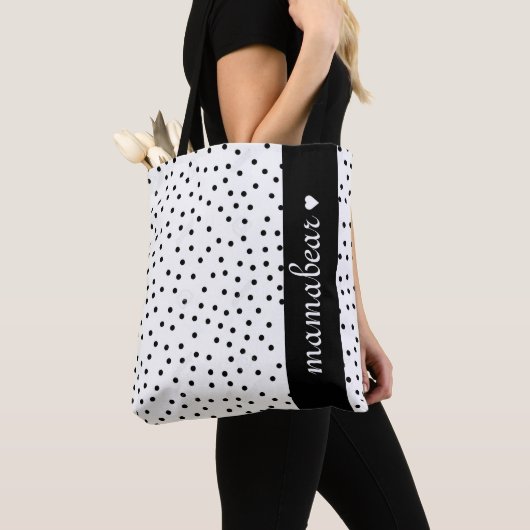 Zwarte en witte Stippen Draagtas (Dichtbij)