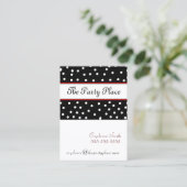 Zwarte en witte Stippen — Maroon Visitekaartje (Staand voorkant)
