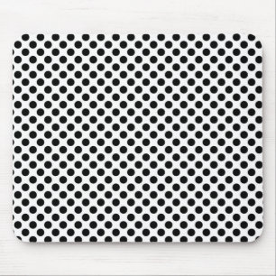 Zwarte en witte stippen Mousepad Muismat