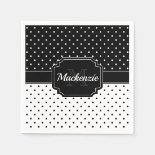 Zwarte en witte Stippen Servet