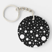 Zwarte en witte Stippen Sleutelhanger (Voorkant)