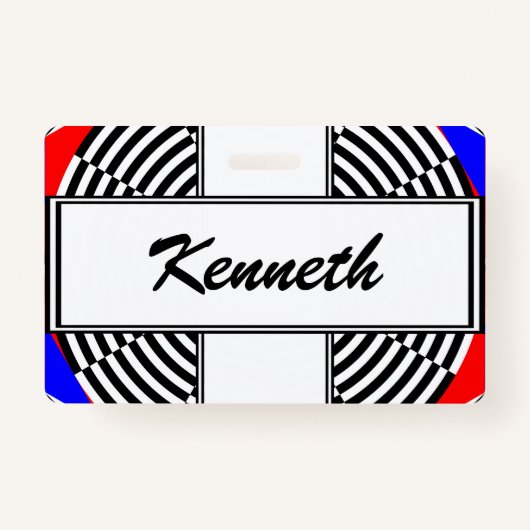 Zwarte en witte straling van Kenneth Yoncich Badge (Voorkant)