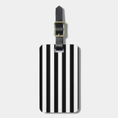 Zwarte en witte streep | Gestreept ontwerp Bagagelabel (Voorkant verticaal)