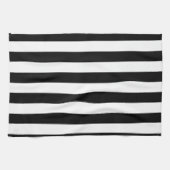 Zwarte en witte streep | Gestreept ontwerp Theedoek (Horizontaal)