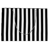 Zwarte en witte streep groot cadeauzakje (Achterkant)