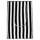 Zwarte en witte streep medium cadeauzakje (Achterkant)