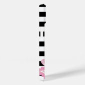 Zwarte en witte strepe roze flamingo Case-Mate iPhone case (Achterkant / Rechts)