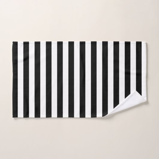 Zwarte en witte strepen bad handdoek (Handdoek)