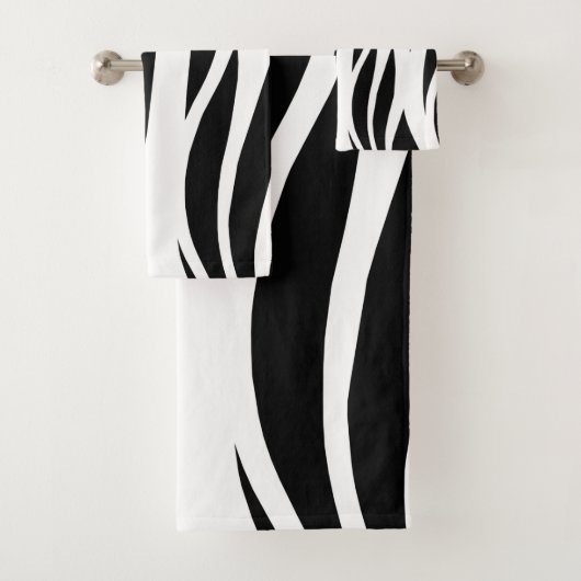 Zwarte en witte strepen bad handdoek (Insitu)
