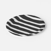 Zwarte en witte strepen bruiloft papieren bordje (Gekanteld)