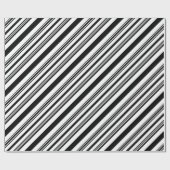 Zwarte en witte strepen cadeaupapier (Vlak)