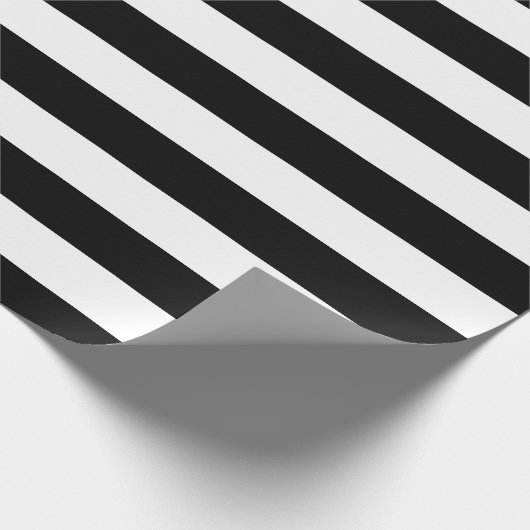 Zwarte en witte strepen cadeaupapier (Hoek)