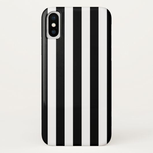 Zwarte en witte strepen Case-Mate iPhone case (Achterkant)