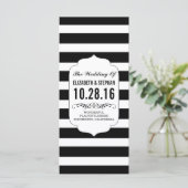 Zwarte en witte strepen chique huwelijksprogramma' programma (Staand voorkant)