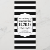 Zwarte en witte strepen chique huwelijksprogramma' programma (Voorkant)