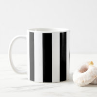 Zwarte en witte strepen eenvoudige cafe mok