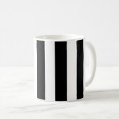 Zwarte en witte strepen eenvoudige cafe mok (Voorkant rechts)