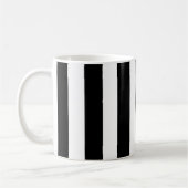 Zwarte en witte strepen eenvoudige cafe mok (Links)