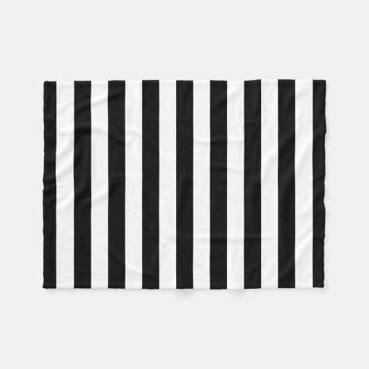 Zwarte en witte strepen fleece deken (Voorkant (Horizontaal))