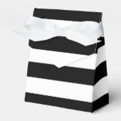 Zwarte en witte strepen gestreepte verjaardagsfees bedankdoosjes (Voorkant Zijde)