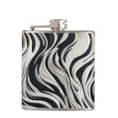 Zwarte en witte strepen heupfles (Voorkant)