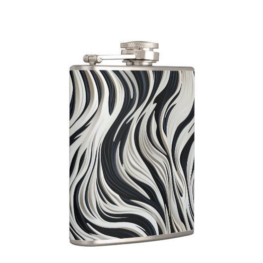 Zwarte en witte strepen heupfles (Rechts)