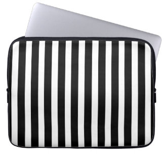Zwarte en witte strepen laptop sleeve
