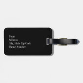 Zwarte en witte strepen met Turquoise-monogram Bagagelabel (Achterkant horizontaal)