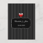 Zwarte en witte strepen Moderne bruiloft Uitnodiging Briefkaart (Voorkant)