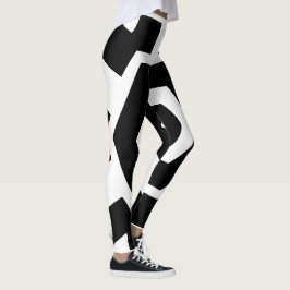 Zwarte en Witte Strepen Moderne Workout Cute Leggings