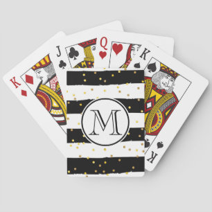Zwarte en witte strepen pokerkaarten