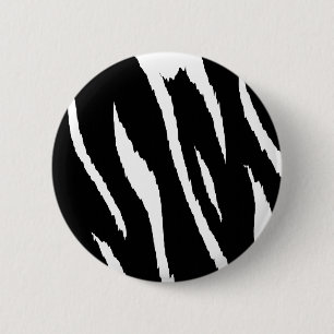 Zwarte en witte strepen ronde button 5,7 cm
