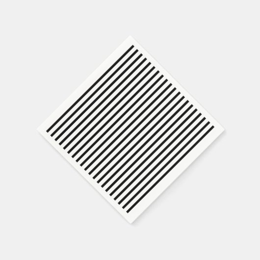 Zwarte en witte strepen servetten (Hoek)