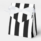 Zwarte en witte strepen Ventilatorzak Bedankdoosjes (Voorkant Zijde)