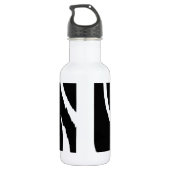Zwarte en witte strepen waterfles  (Achterkant)