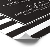 Zwarte en Witte Stripe Drinken Weddenschap Poster (Hoek)