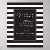 Zwarte en Witte Stripe Drinken Weddenschap Poster (Voorkant)