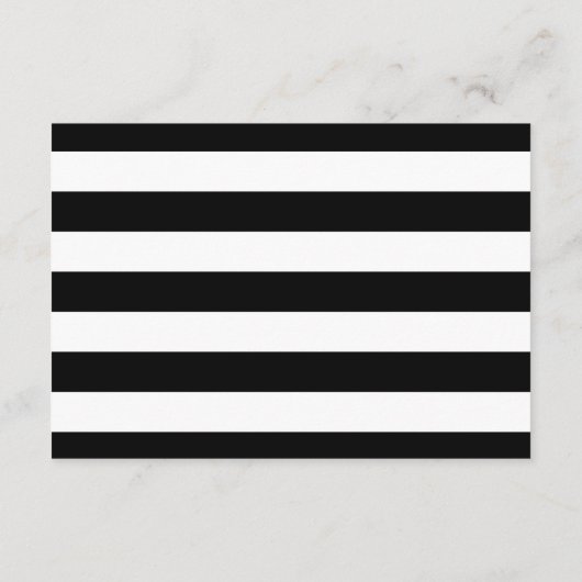 Zwarte en Witte Stripe Moderne bruiloft — Details- Informatiekaartje (Achterkant)
