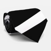 Zwarte en witte stropen Necktie Stropdas (Opgerold)