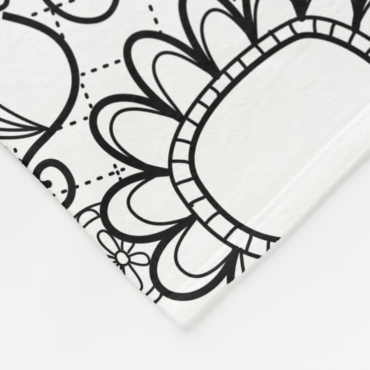 Zwarte en witte suiker fleece deken (Hoek)