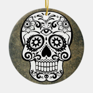 Zwarte en witte suiker keramisch ornament